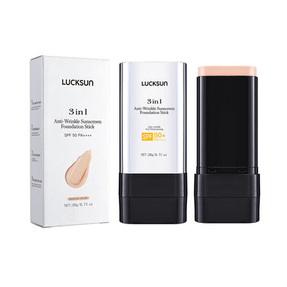 Concealing Foundation Stick 3 Colors with Built-In Brush - Cream Finish Lightweight Oil-control Long Lasting Waterproof Formula