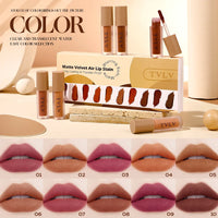 10Pcs Set TVLV  Velvet Air Lip Gloss - Matte Waterproof & Non-Stick Cup Long Lasting Lip Stain, Smudge-Proof Lipstick Set