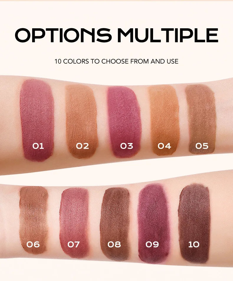 10Pcs Set TVLV  Velvet Air Lip Gloss - Matte Waterproof & Non-Stick Cup Long Lasting Lip Stain, Smudge-Proof Lipstick Set