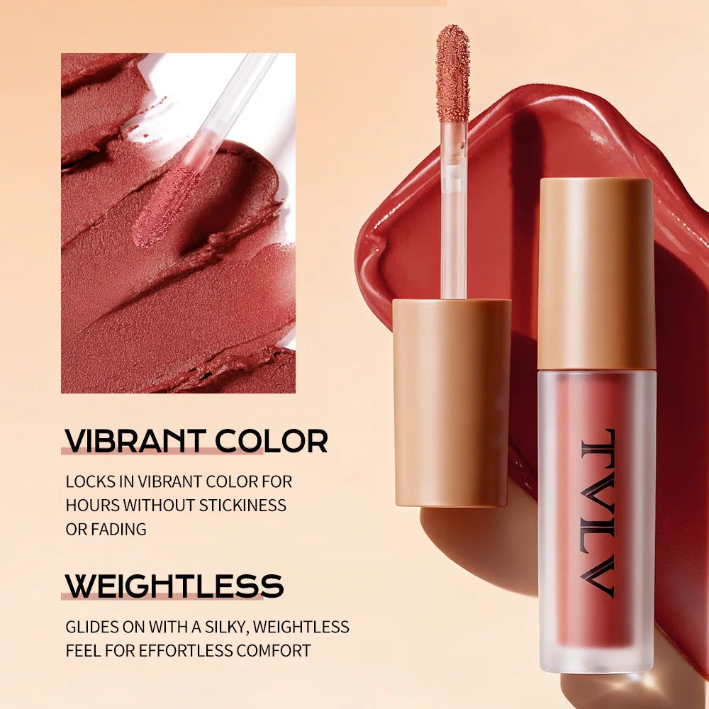 10Pcs Set TVLV  Velvet Air Lip Gloss - Matte Waterproof & Non-Stick Cup Long Lasting Lip Stain, Smudge-Proof Lipstick Set